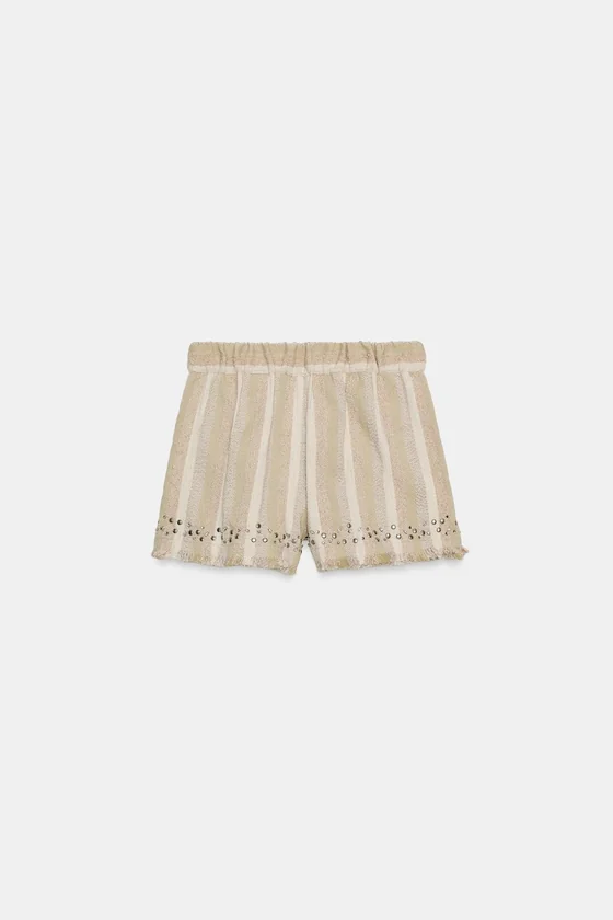 ШОРТЫ ИЗ ФАКТУРНОЙ ТКАНИ В ПОЛОСКУ — ZW COLLECTION