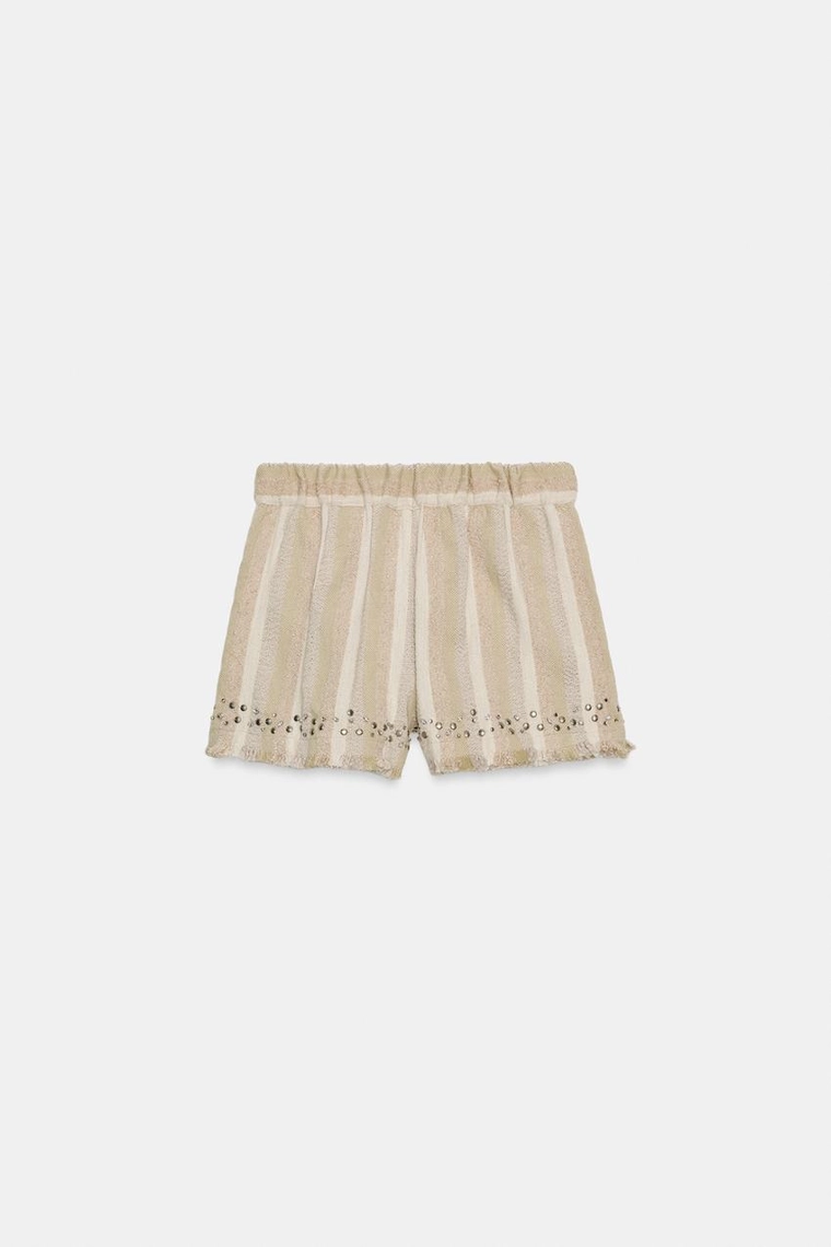 ШОРТЫ ИЗ ФАКТУРНОЙ ТКАНИ В ПОЛОСКУ — коллекция Zara «ZW»