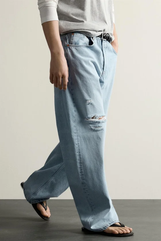 ДЖИНСЫ BARREL FIT С РАЗРЕЗАМИ