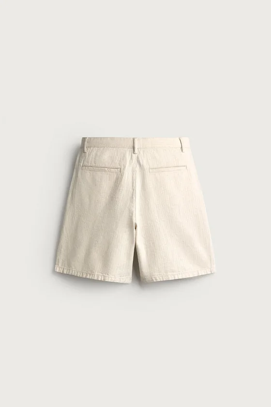 ШОРТЫ WIDE FIT В ПОЛОСКУ СО СКЛАДКАМИ