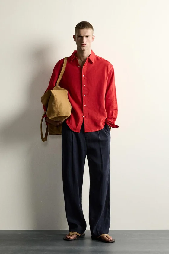 РУБАШКА RELAXED FIT ИЗ 100% ЛЬНА