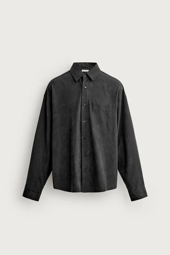 РУБАШКА RELAXED FIT ИЗ СТРУЯЩЕЙСЯ ТКАНИ
