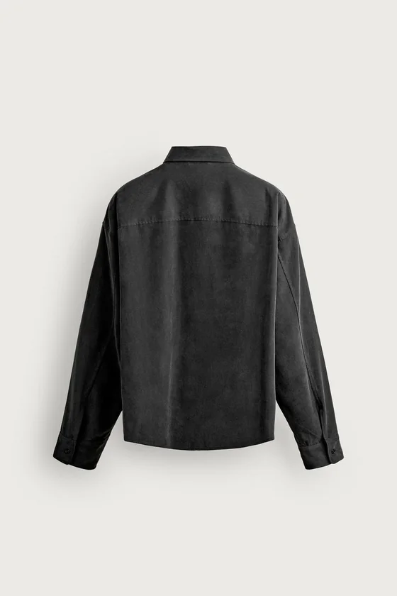 РУБАШКА RELAXED FIT ИЗ СТРУЯЩЕЙСЯ ТКАНИ