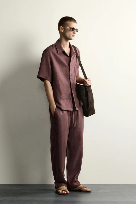 РУБАШКА RELAXED FIT ИЗ 100% ЛЬНА