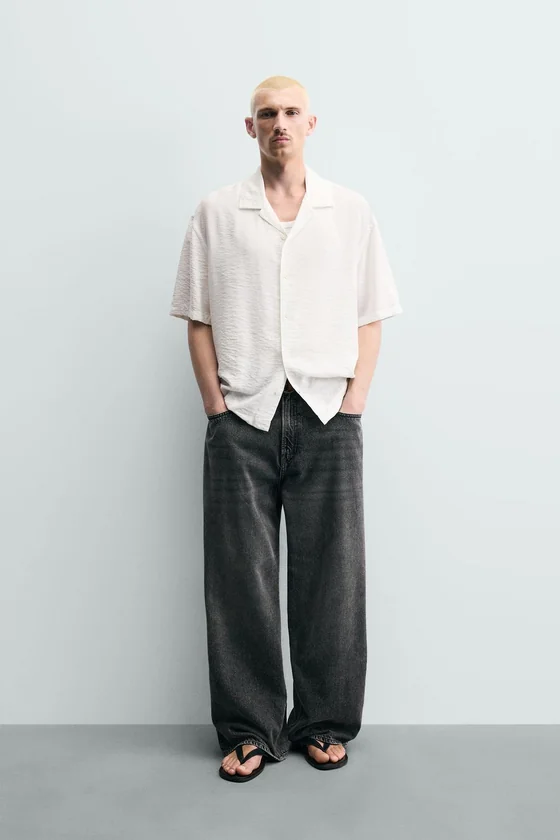 РУБАШКА REGULAR FIT ИЗ СТРУЯЩЕЙСЯ ТКАНИ