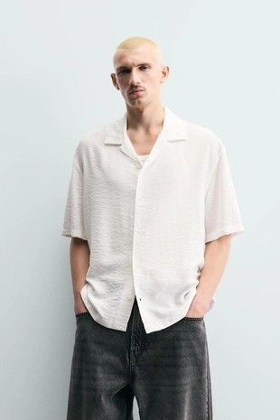 Рубашка Regular Fit из струящейся ткани