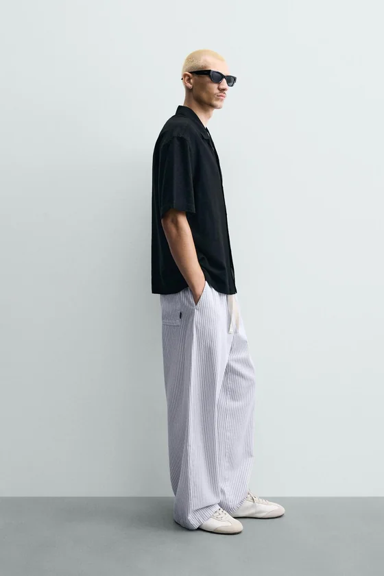 РУБАШКА REGULAR FIT ИЗ СТРУЯЩЕЙСЯ ТКАНИ