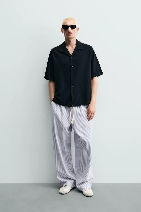 РУБАШКА REGULAR FIT ИЗ СТРУЯЩЕЙСЯ ТКАНИ