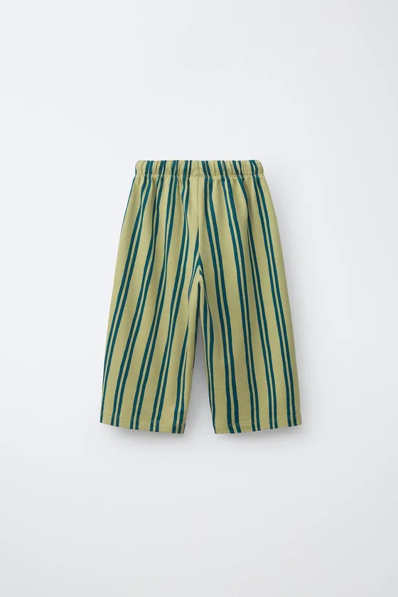 БРЮКИ WIDE LEG ИЗ ФУТЕРА В ПОЛОСКУ