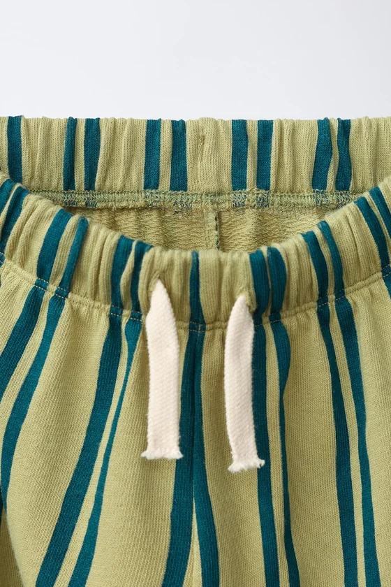 БРЮКИ WIDE LEG ИЗ ФУТЕРА В ПОЛОСКУ