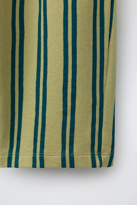 БРЮКИ WIDE LEG ИЗ ФУТЕРА В ПОЛОСКУ