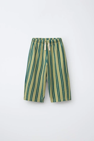 Брюки Wide Leg из футера в полоску