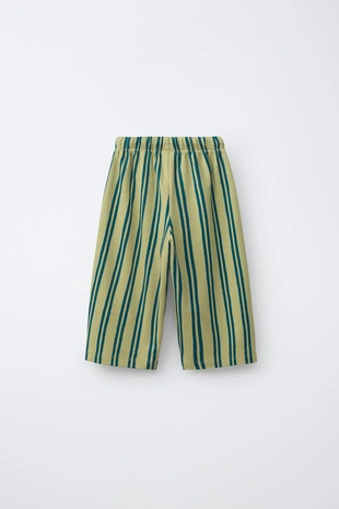 Брюки Wide Leg из футера в полоску