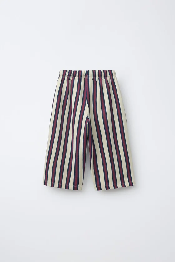 БРЮКИ WIDE LEG ИЗ ФУТЕРА В ПОЛОСКУ
