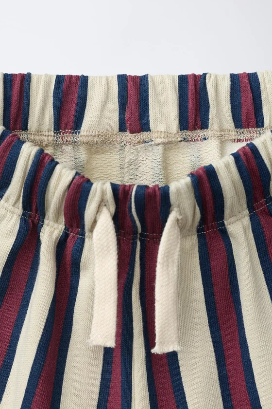 БРЮКИ WIDE LEG ИЗ ФУТЕРА В ПОЛОСКУ