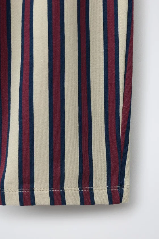 БРЮКИ WIDE LEG ИЗ ФУТЕРА В ПОЛОСКУ
