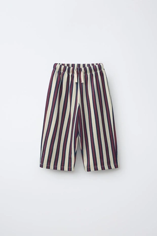 Брюки Wide Leg из футера в полоску