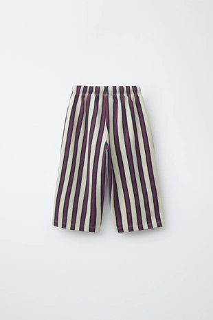 Брюки Wide Leg из футера в полоску
