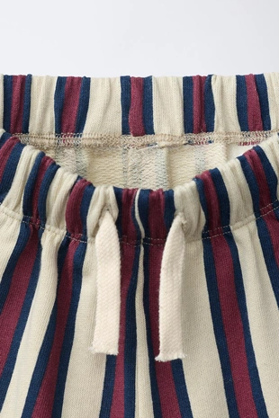 Брюки Wide Leg из футера в полоску- Заказать в России