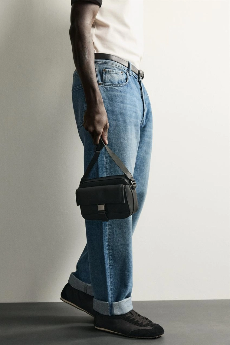 Рубцованная сумка через плечо с пряжкой