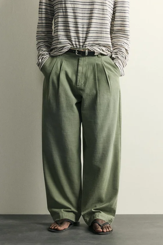 БРЮКИ ЧИНОС BAGGY FIT СО СКЛАДКАМИ