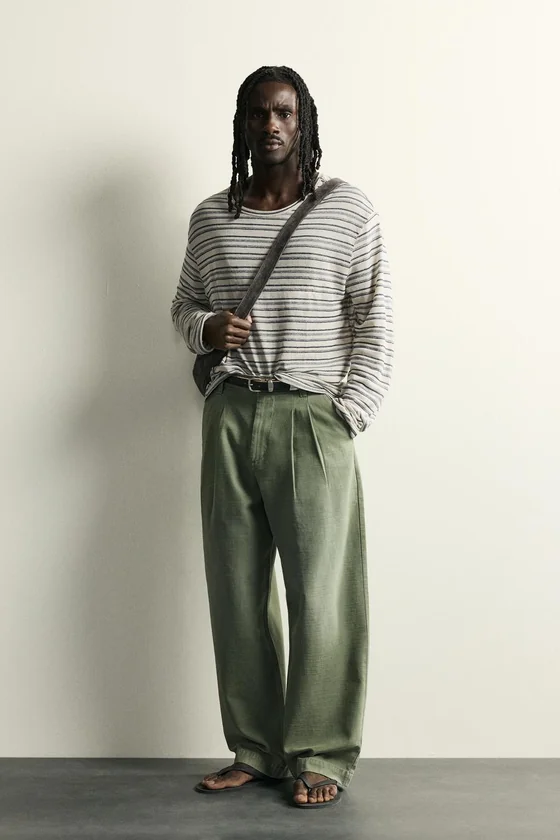 БРЮКИ ЧИНОС BAGGY FIT СО СКЛАДКАМИ