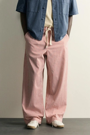 Брюки Baggy Fit в полоску- Заказать в России