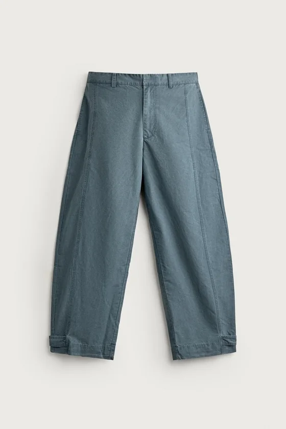 БРЮКИ RELAXED FIT С ЭФФЕКТОМ ПОТЕРТОСТИ И ХЛЯСТИКАМИ