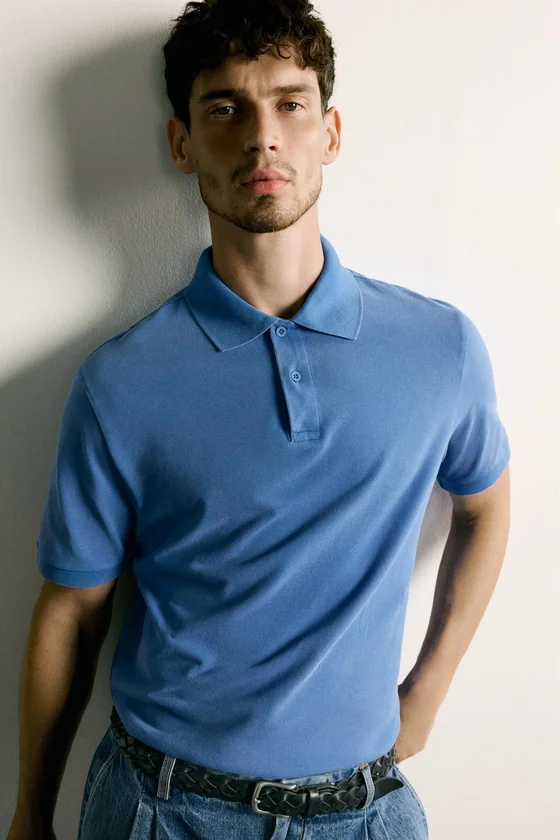 ПОЛО PIQUÉ ИЗ ВАРЕНОГО ХЛОПКА REGULAR FIT