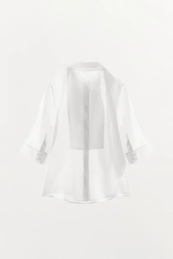 РУБАШКА С БАНТОМ И КОРОТКИМИ РУКАВАМИ — ZW COLLECTION