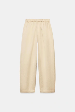 Купить Zara Атласные брюки-бочки — ZW COLLECTION