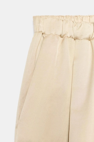 Beige | 1974/383/710 - Zara Атласные брюки-бочки — ZW COLLECTION