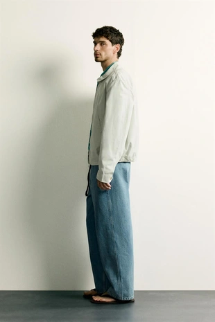 Куртка Regular Fit из хлопка с эффектом потертости
