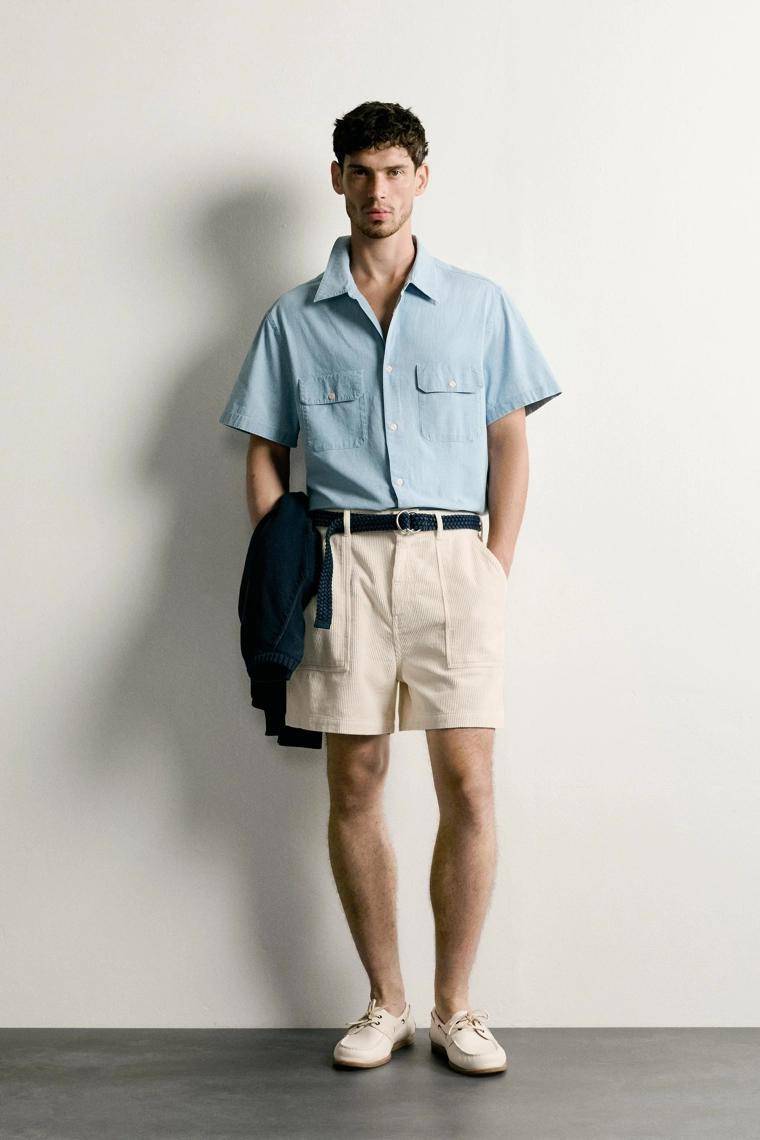 Хлопковая рубашка chambray с карманами