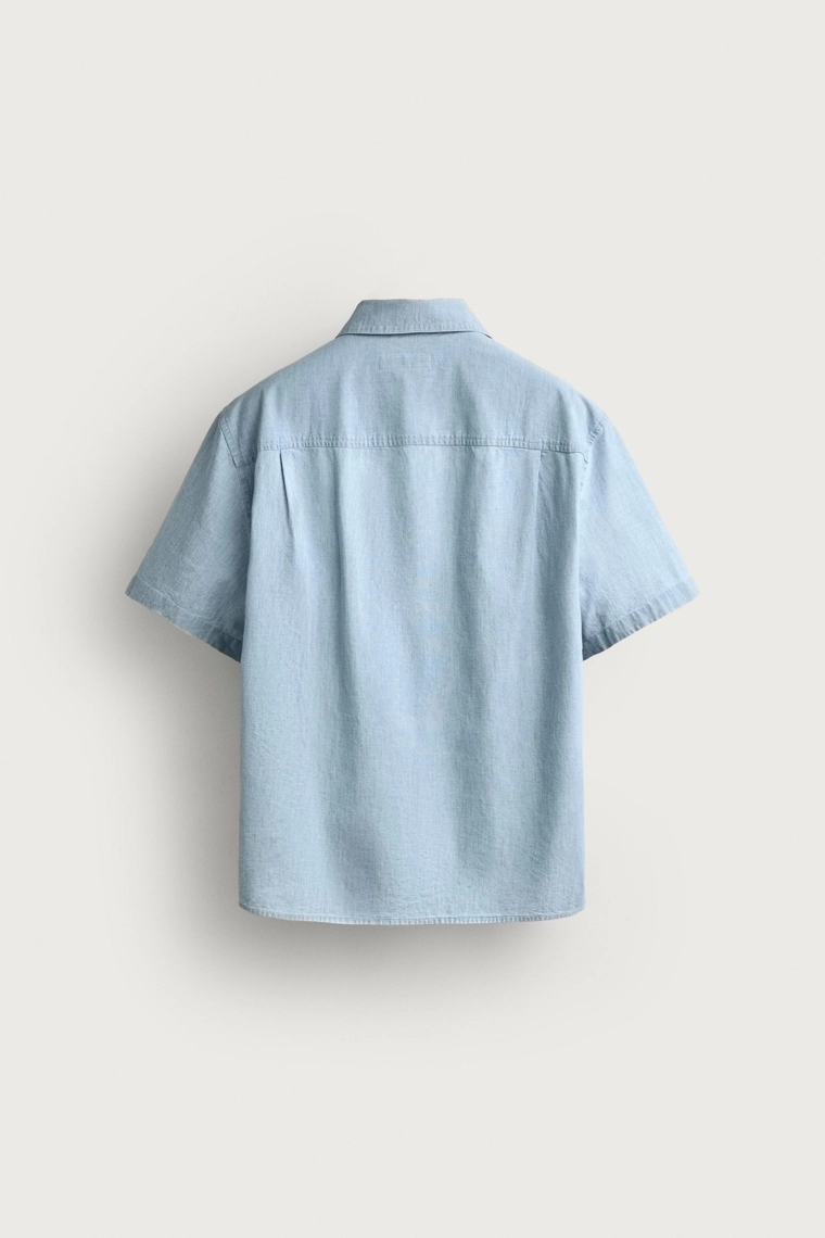 Хлопковая рубашка chambray с карманами
