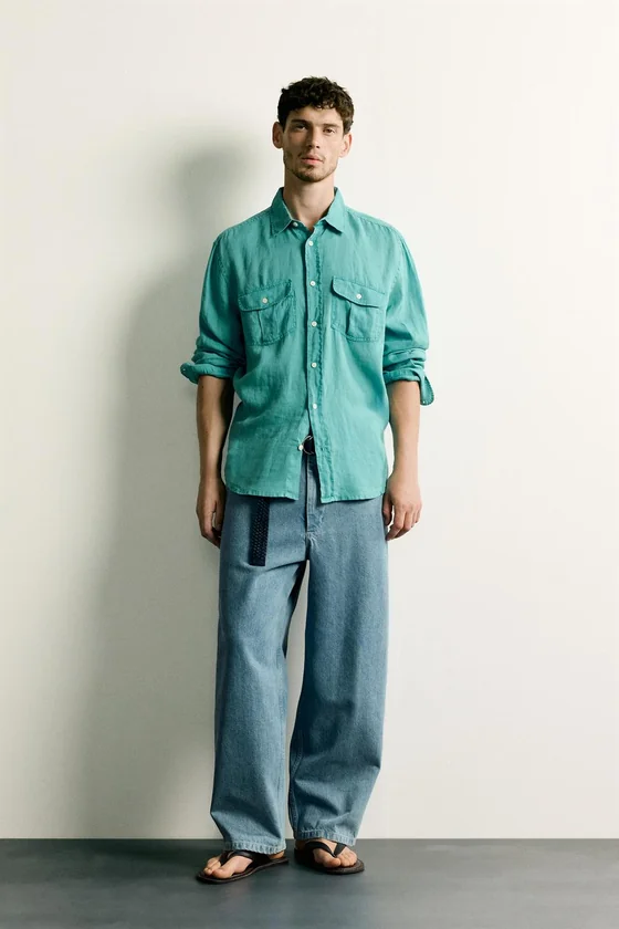 РУБАШКА RELAXED FIT ИЗ 100% ЛЬНА