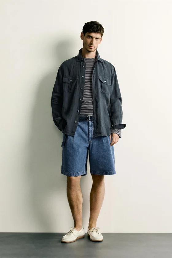 РУБАШКА RELAXED FIT ИЗ 100% ЛЬНА