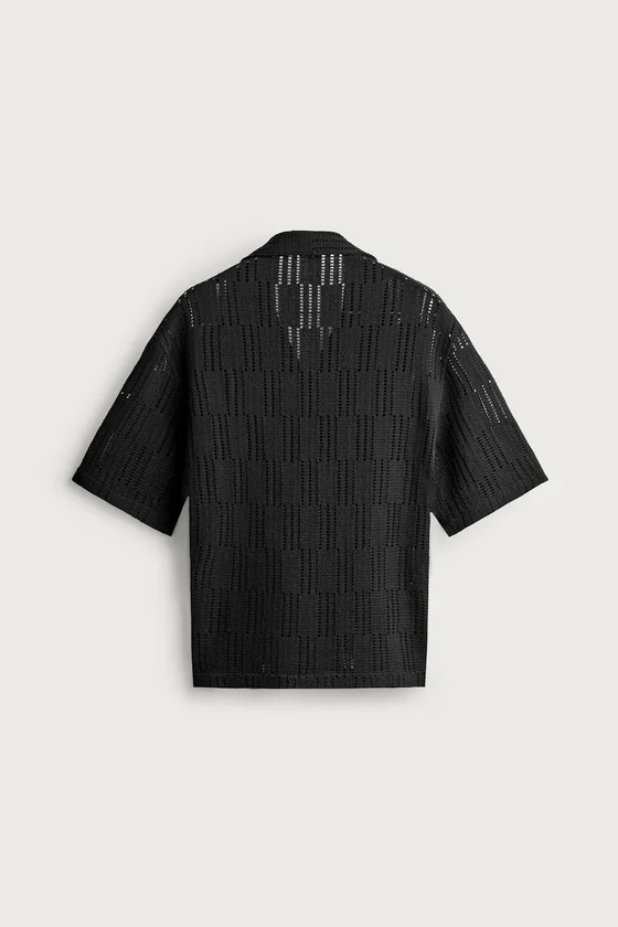 РУБАШКА RELAXED FIT С АЖУРНОЙ ФАКТУРОЙ