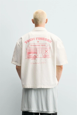 Комбинированная рубашка Relaxed Fit
