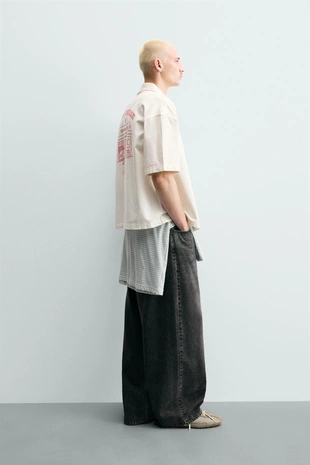 Комбинированная рубашка Relaxed Fit