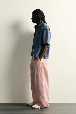 Комбинированная рубашка Relaxed Fit
