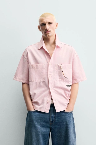 Комбинированная рубашка Relaxed Fit