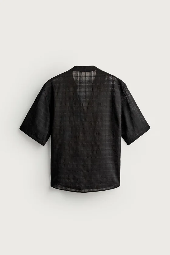 ПОЛУПРОЗРАЧНАЯ РУБАШКА JACQUARD В КЛЕТКУ