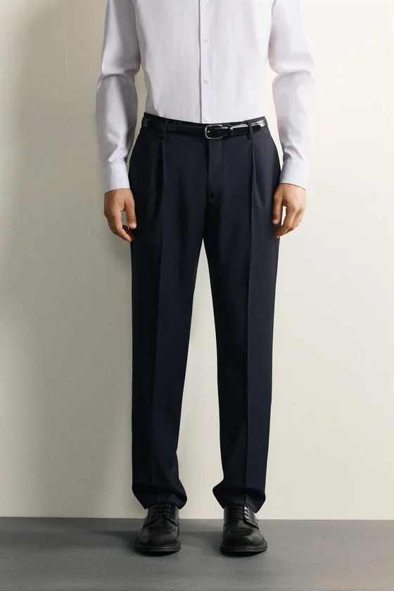 КОСТЮМНЫЕ БРЮКИ REGULAR FIT ИЗ 100% ШЕРСТИ В ПОЛОСКУ
