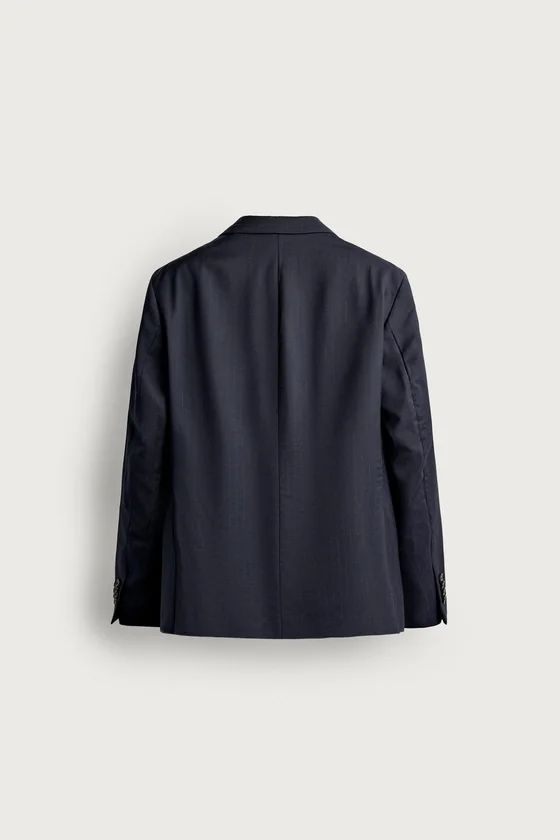 КОСТЮМНЫЙ БЛЕЙЗЕР REGULAR FIT В ТОНКУЮ ПОЛОСКУ ИЗ 100% ШЕРСТИ
