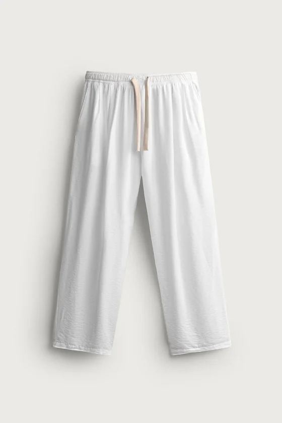 БРЮКИ RELAXED FIT ИЗ СТРУЯЩЕЙСЯ ТКАНИ