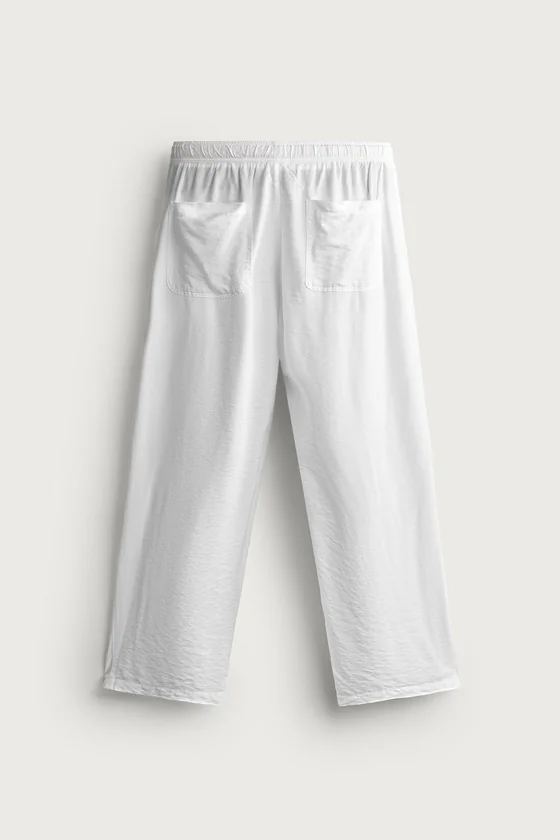 БРЮКИ RELAXED FIT ИЗ СТРУЯЩЕЙСЯ ТКАНИ