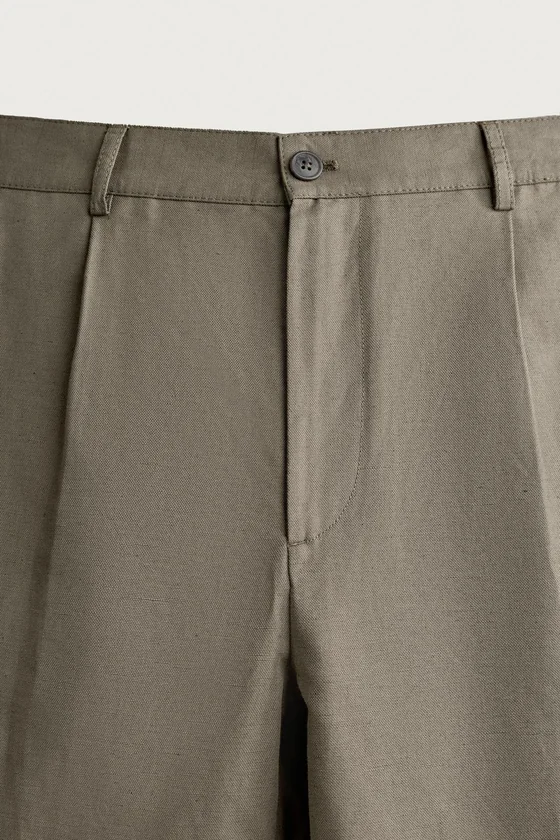 БРЮКИ RELAXED FIT ИЗ ХЛОПКА И ЛЬНА