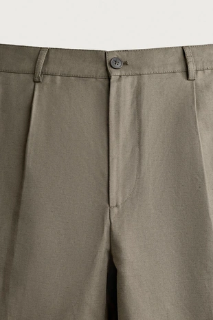 Брюки Relaxed Fit из хлопка и льна