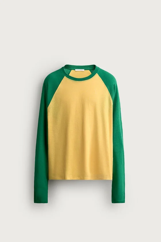 ФУТБОЛКА COLOR BLOCK ИЗ ХЛОПКА И ЛЬНА